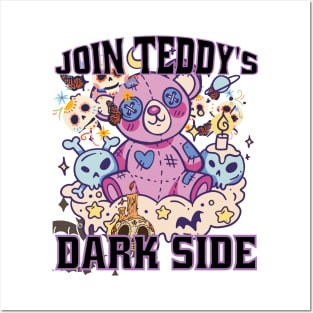 Creepy Cute Kawaii Goth Teddy Bear Posters and Art